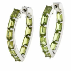 Promo 👏 Colleen Lopez Collection Colleen Lopez Baguette Gemstone Inside-Outside Hoop Earrings Amethyst ⭐