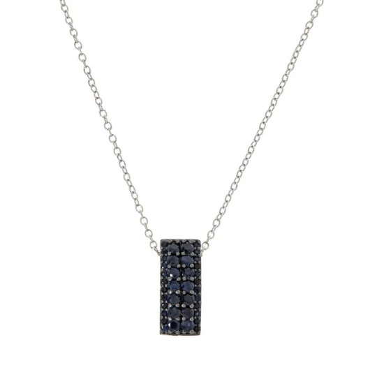 Deals ๐ Colleen Lopez Collection Colleen Lopez 4-Row Gemstone Sterling Silver Pendant With Chain Black Sapphire ๐ฏ