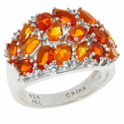 Brand new 👍 Colleen Lopez Collection Colleen Lopez Ombré Fire Opal And White Zircon Sterling Silver Ring 💯