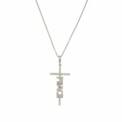 Brand new 🔔 Colleen Lopez Collection Colleen Lopez .34ctw Diamond Inspirational Cross Pendant With Chain Love 👍