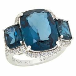 Discount 😀 Colleen Lopez Collection Colleen Lopez London Blue Topaz And White Zircon 3-Stone Ring ⭐