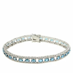 Top 10 ๐ Colleen Lopez Collection Colleen Lopez London Blue Topaz And White Zircon Line Bracelet ๐
