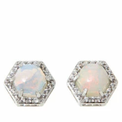 Flash Sale 👏 Colleen Lopez Collection Colleen Lopez Geometric Opal And White Zircon Stud Earrings ✨