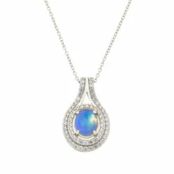 Coupon ✔️ Colleen Lopez Collection Colleen Lopez Opal And White Zircon Sterling Silver Pendant With Chain 🛒