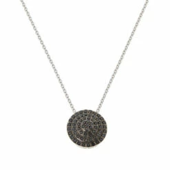 Coupon 🌟 Colleen Lopez Collection Colleen Lopez 1/2ctw Pavé Diamond Sterling Silver Round Necklace Black Diamond 🛒