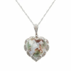 Outlet 🌟 Colleen Lopez Collection Colleen Lopez Aquaprase And Diamond Heart Enhancer Pendant With Chain 🔔
