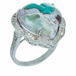 New 🎉 Colleen Lopez Collection Colleen Lopez Aquaprase And Diamond Heart Ring 🔔