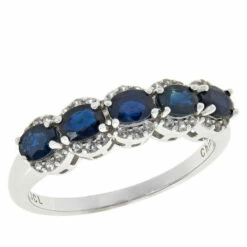 Best Pirce ๐ฅฐ Colleen Lopez Collection Colleen Lopez Precious Gem And White Zircon 5-Stone Band Ring Sapphire โค๏ธ