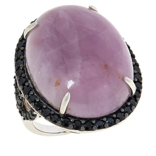 Cheap โ Colleen Lopez Collection Colleen Lopez Oval Gemstone And Black Spinel Sterling Silver Ring Kunzite ๐