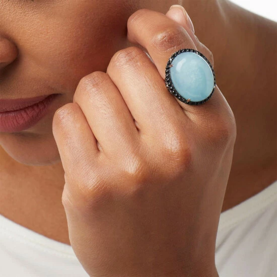 Cheap โ Colleen Lopez Collection Colleen Lopez Oval Gemstone And Black Spinel Sterling Silver Ring Kunzite ๐ - Image 2