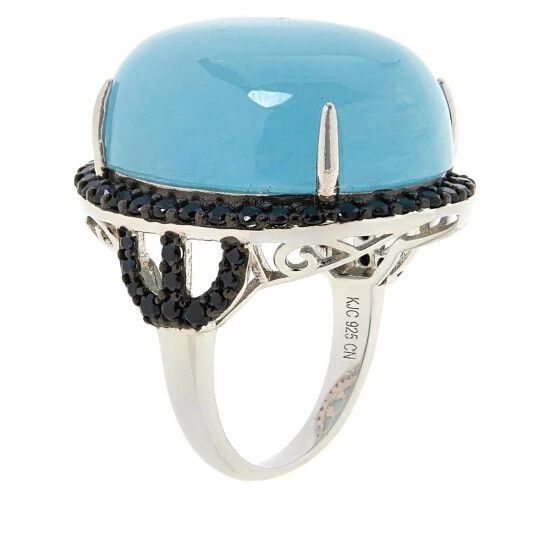 Cheap โ Colleen Lopez Collection Colleen Lopez Oval Gemstone And Black Spinel Sterling Silver Ring Kunzite ๐ - Image 3