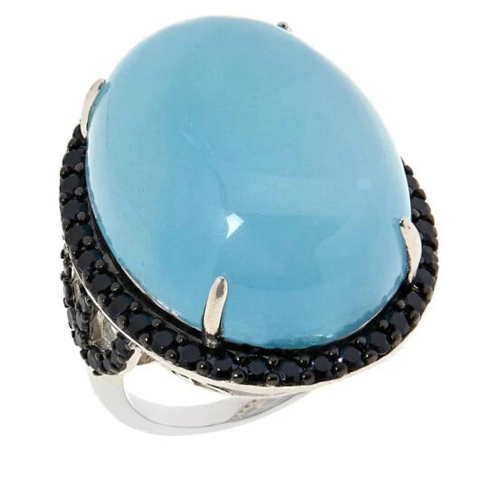 Cheap โ Colleen Lopez Collection Colleen Lopez Oval Gemstone And Black Spinel Sterling Silver Ring Kunzite ๐ - Image 4