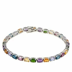Top 10 💯 Colleen Lopez Collection Colleen Lopez Multigemstone Sterling Silver Tennis Bracelet 🛒