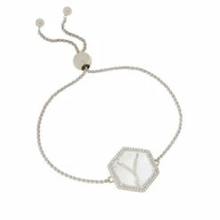 Budget 😍 Colleen Lopez Collection Colleen Lopez Diamond Initial And Quartz Adjustable Slide Bracelet Letter K 🧨