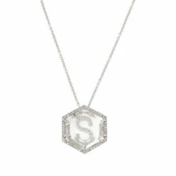 Best deal 👍 Colleen Lopez Collection Colleen Lopez Diamond Initial And Quartz Pendant Necklace Letter R 🎁