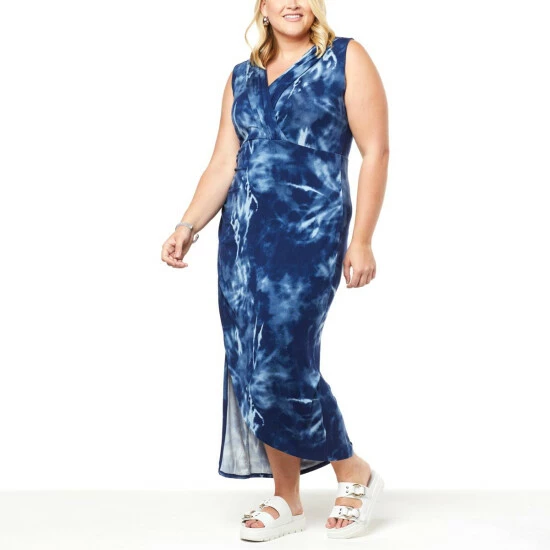 Budget π Colleen Lopez Collection Colleen Lopez V-neck Knit π Dress With Overlapped Front Fig Tie Dye π― - Image 2