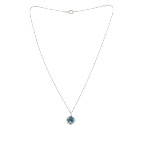 Hot Sale π Colleen Lopez Collection Colleen Lopez Vintage-Style Gemstone Pendant With Chain London Blue Topaz π - Image 2