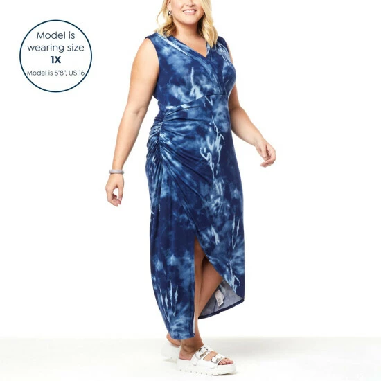 Budget π Colleen Lopez Collection Colleen Lopez V-neck Knit π Dress With Overlapped Front Fig Tie Dye π― - Image 7