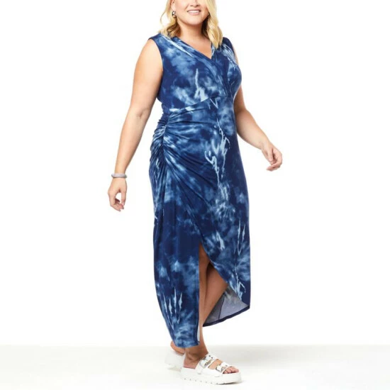 Budget π Colleen Lopez Collection Colleen Lopez V-neck Knit π Dress With Overlapped Front Fig Tie Dye π― - Image 12