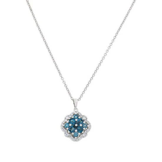 Hot Sale π Colleen Lopez Collection Colleen Lopez Vintage-Style Gemstone Pendant With Chain London Blue Topaz π - Image 4