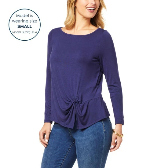 Coupon ๐ Colleen Lopez Collection Colleen Lopez Side Twist Knit Top Cabernet ๐ฅฐ - Image 5