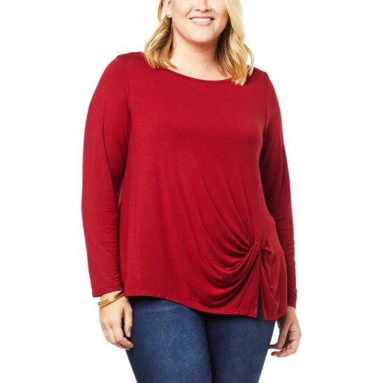 Coupon ๐ Colleen Lopez Collection Colleen Lopez Side Twist Knit Top Cabernet ๐ฅฐ - Image 7