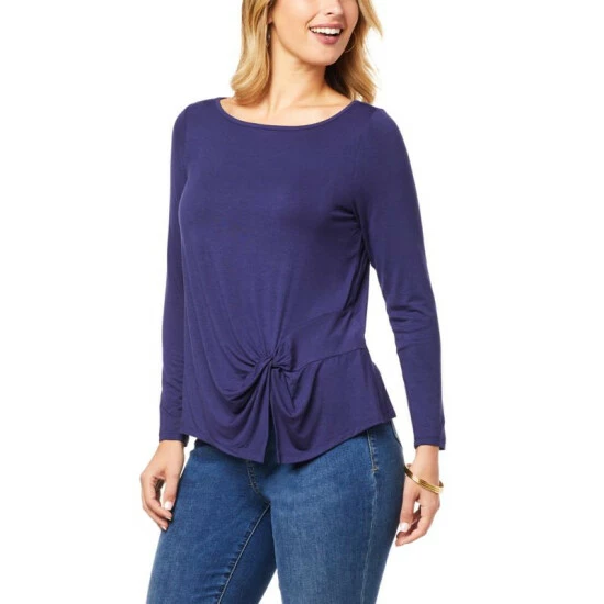 Coupon ๐ Colleen Lopez Collection Colleen Lopez Side Twist Knit Top Cabernet ๐ฅฐ - Image 8