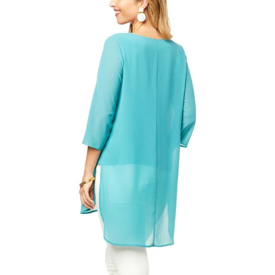 Hot Sale ๐ Colleen Lopez Collection Colleen Lopez 3/4-Sleeve Mixed Media Tunic Black โ๏ธ - Image 6