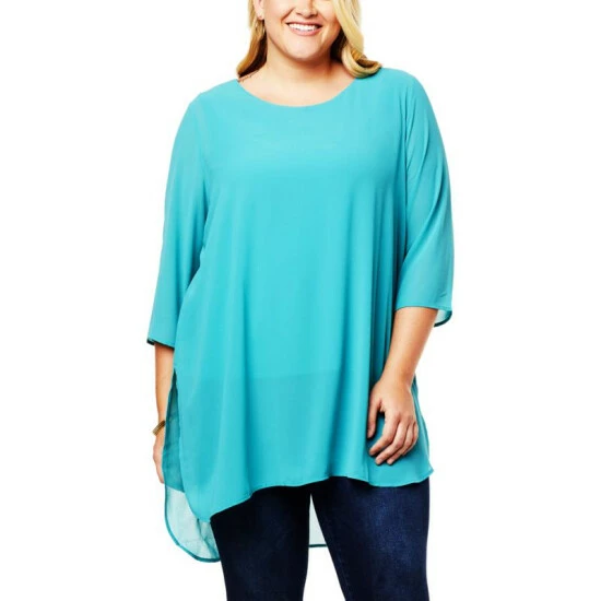 Hot Sale ๐ Colleen Lopez Collection Colleen Lopez 3/4-Sleeve Mixed Media Tunic Black โ๏ธ - Image 8
