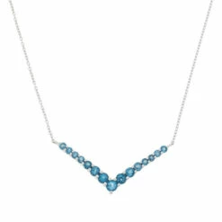New 🔔 Colleen Lopez Collection Colleen Lopez Graduated Gemstone Chevron Necklace Tanzanite 😉
