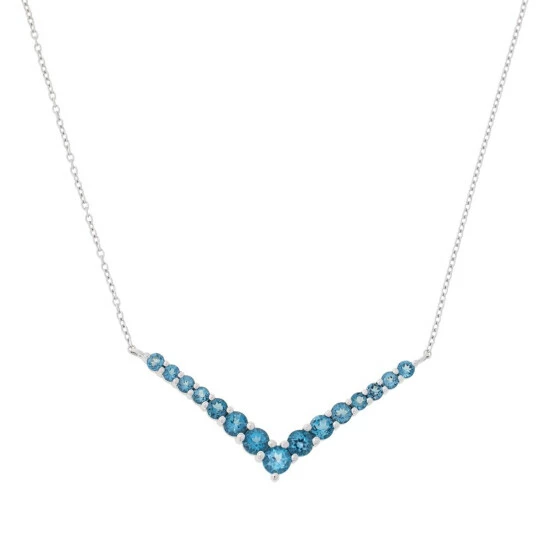 New 🔔 Colleen Lopez Collection Colleen Lopez Graduated Gemstone Chevron Necklace Tanzanite 😉