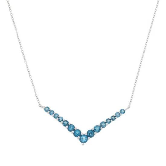 New 🔔 Colleen Lopez Collection Colleen Lopez Graduated Gemstone Chevron Necklace Tanzanite 😉 - Image 3