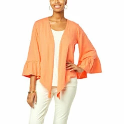 Flash Sale โ Colleen Lopez Collection Colleen Lopez Ruffle Sleeve Topper Tropical Teal ๐ฅ