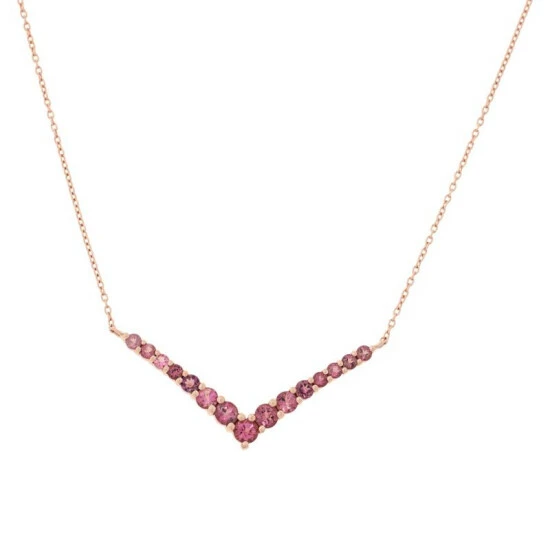 New 🔔 Colleen Lopez Collection Colleen Lopez Graduated Gemstone Chevron Necklace Tanzanite 😉 - Image 4