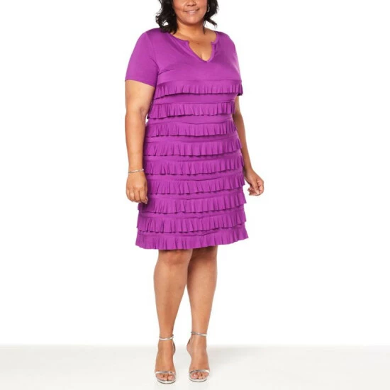 Discount ๐ Colleen Lopez Collection Colleen Lopez Empire ๐ Dress With Ruffle Tiers Bright Purple ๐ - Image 4